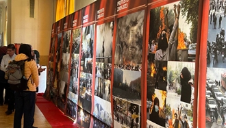 پاریس - برگزاری نمایشگاه همبستگی توسط ایرانیان آزاده در حمایت از قیام سراسری - ۱۰اردیبهشت