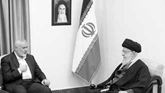 تصویری از دیدار خامنه‌ای و اسماعیل هنیه