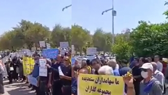 تجمع اعتراضی غارت‌شدگان گلباران در حاشیه نماز جمعه دزفول