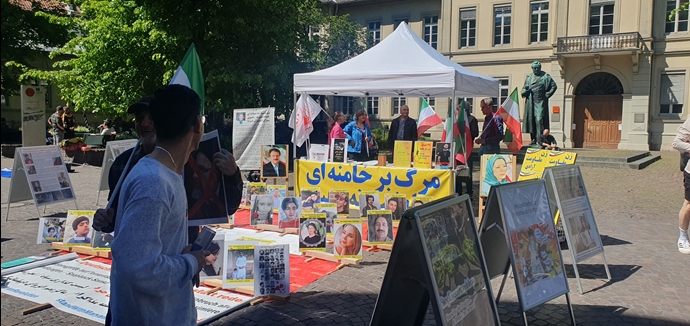میز کتاب و نمایش تصاویر شهیدان در هایدلبرگ آلمان ۸اردیبهشت