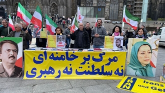 کلن - تظاهرات ایرانیان آزاده علیه اعدامهای جنایتکارانه خامنه‌ای - ۸اردیبهشت
