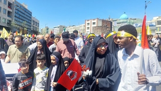 اتباع خارجی از جمله نیجریه‌یی‌ها در راهپیمایی روز قدس رژیم