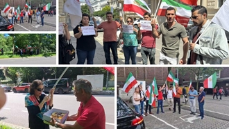 جشن و پایکوبی ایرانیان آزاده در کشورهای مختلف همزمان با هلاکت آخوند رئیسی جلاد۶۷