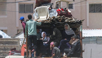 تصویری از نقل و انتقال توسط مردم رفح در غزه