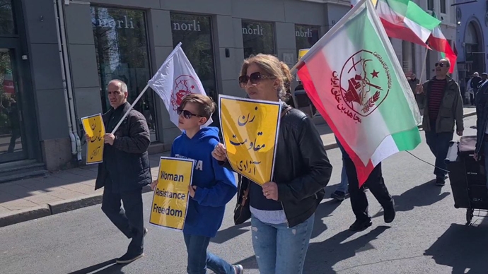 نروژ - تظاهرات ایرانیان آزاده و هواداران مجاهدین به‌مناسبت روز جهانی کارگر - ۱۲ اردیبهشت