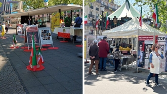 پاریس و برلین - برگزاری میز کتاب در همبستگی با قیام سراسری توسط ایرانیان آزاده