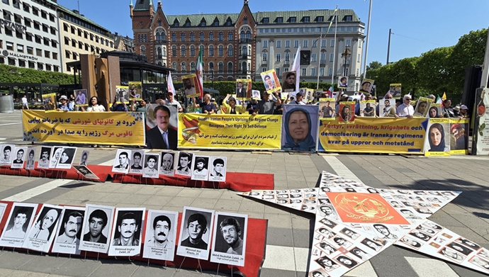 استکهلم - تظاهرات ایرانیان آزاده در همبستگی با قیام سراسری - ۵خرداد