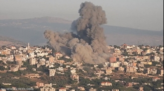 تصویری از دود ناشی از بمباران جنوب لبنان