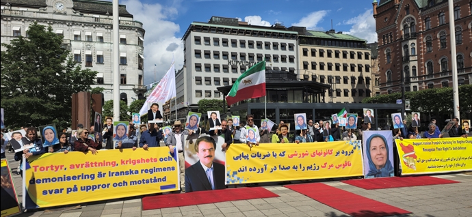 استکهلم - تظاهرات ایرانیان آزاده در حمایت از قیام سراسری و کانون‌های شورشی - ۱۹خرداد