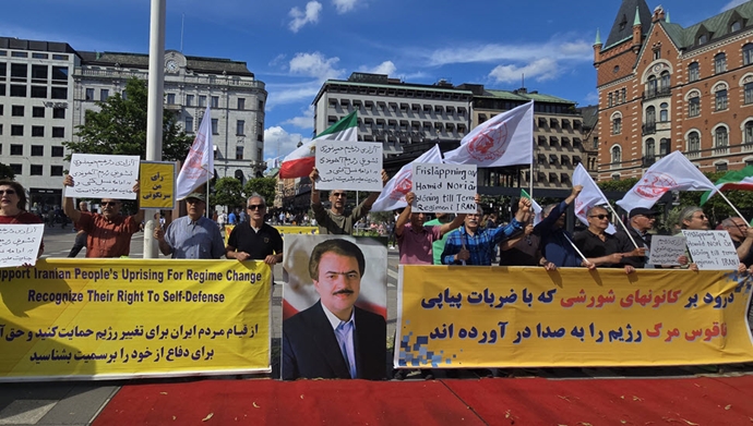 تظاهرات ایرانیان آزاده در استکهلم علیه مبادله و آزادی دژخیم حمید نوری