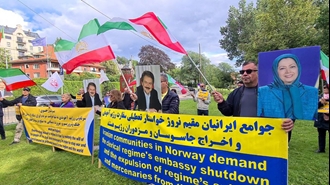 اسلو - تظاهرات ایرانیان آزاده علیه نمایش انتخاباتی آخوندها - ۱۵تیرماه