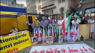 تظاهرات ایرانیان آزاده و حامیان مقاومت علیه بیدادگاههای آخوندها درباره مجاهدین در هامبورگ و کلن
