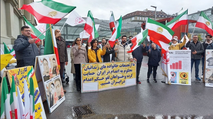 برن سوئیس - آکسیون ایرانیان آزاده در حمایت از زندانیان سیاسی و علیه اعدامهای جنایتکارانه خامنه‌ای - ۲۸مهر