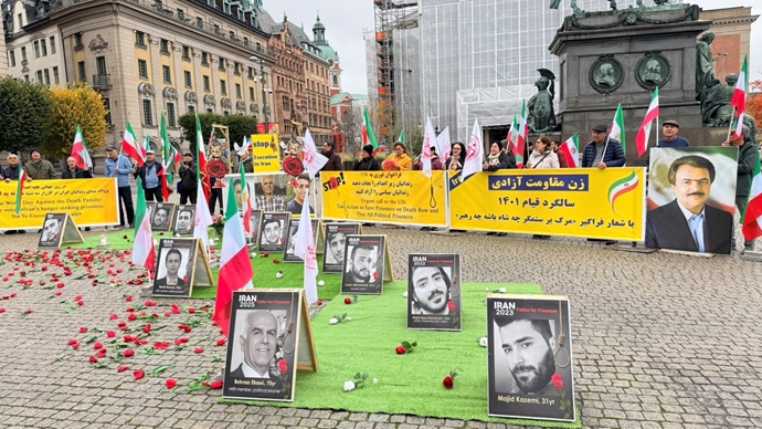 استهکلم - آکسیون ایرانیان آزاده در حمایت از زندانیان سیاسی و علیه موج اعدامهای قضاییه خامنهای - ۳آبان استهکلم - آکسیون ایرانیان آزاده در حمایت از زندانیان سیاسی و علیه موج اعدامهای قضاییه خامنهای - ۳آبان
