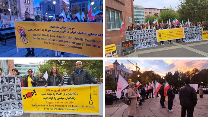 آکسیون ایرانیان آزاده همزمان با روز جهانی علیه مجازات اعدام در برلین، مونیخ و اسلو 