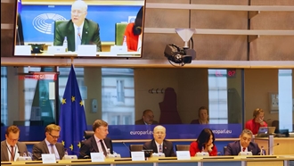 گردهمایی ۶۰ هیأت در بروکسل همزمان با دیدار نخست‌وزیر فلسطین با پارلمان اروپا