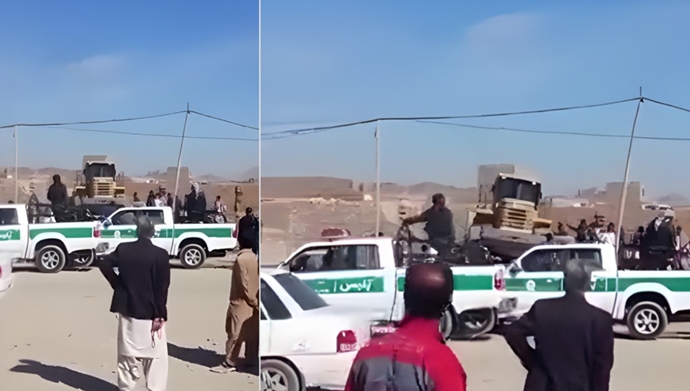 تخریب خانه‌های هموطنان بلوچ توسط وحوش خامنه‌ای