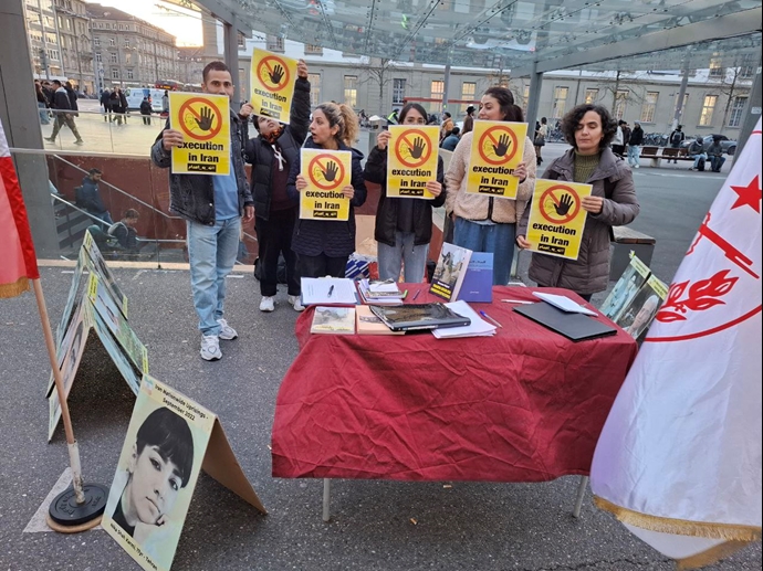 برن سوئیس - آکسیون ایرانیان آزاده علیه صدور احکام جنایتکارانه اعدام علیه زندانیان سیاسی - ۱۵آبان
