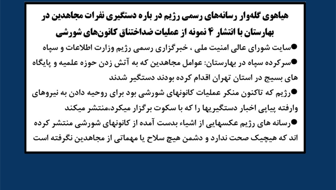 هیاهوی گله‌وار رسانه‌های رسمی رژیم درباره دستگیری نفرات مجاهدین در بهارستان