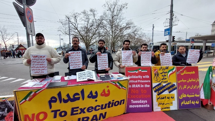 زوریخ سوئیس - آکسیون ایرانیان آزاده علیه احکام اعدام قضاییه جلادان و حمایت از برنامه ۱۰ماده‌ای خانم مریم رجوی