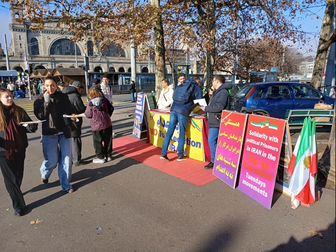 زوریخ سوئیس - برگزاری میز کتاب در حمایت از سهشنبههای نه به اعدام توسط ایرانیان آزاده زوریخ سوئیس - برگزاری میز کتاب در حمایت از سهشنبههای نه به اعدام توسط ایرانیان آزاده