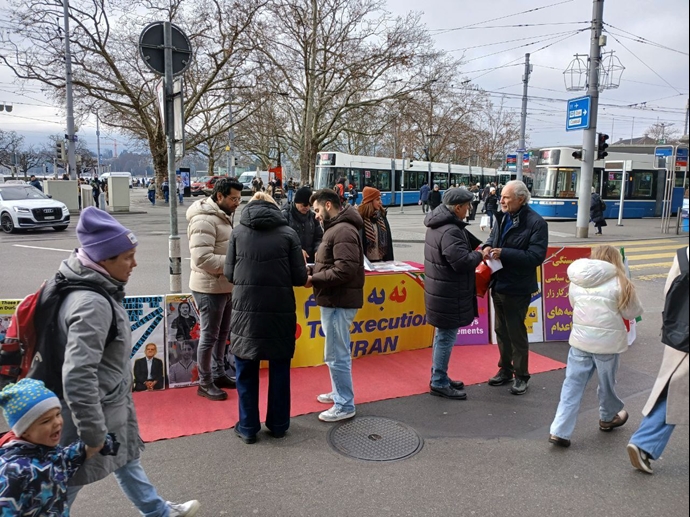 زوریخ سوئیس - آکسیون ایرانیان آزاده علیه احکام اعدام قضاییه جلادان و حمایت از برنامه ۱۰ماده‌ای خانم مریم رجوی