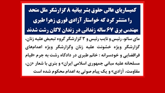 بیانیه ۸ گزارشگر ملل متحد