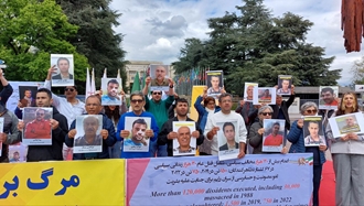 ژنو میدان ناسیون - آکسیون ایرانیان آزاده علیه صدور احکام اعدام برای مهدی حسنی و بهروز احسانی 
