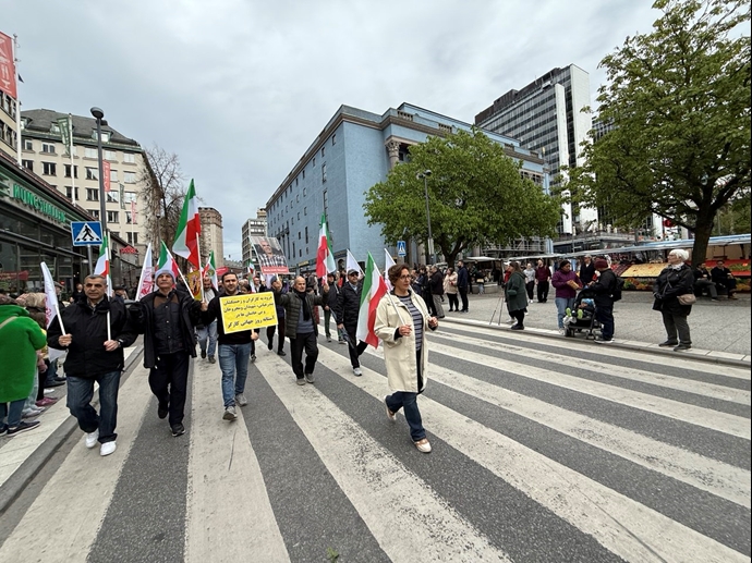 استکهلم - تظاهرات ایرانیان آزاده در همبستگی با روز جهانی کارگر - ۱۱اردیبهشت