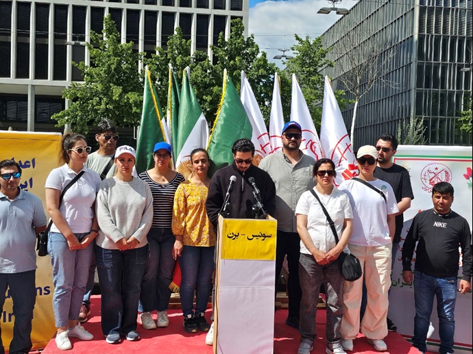 برن سوئیس - برگزاری میز کتاب و نمایش تصاویر شهیدان در همبستگی با قیام سراسری - ۲۷اردیبهشت