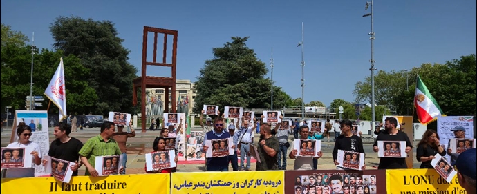 میدان ناسیون ژنو - پنجمین روز تحصن ایرانیان آزاده علیه احکام اعدام قضاییه خامنه‌ای - ۱۲اردیبهشت