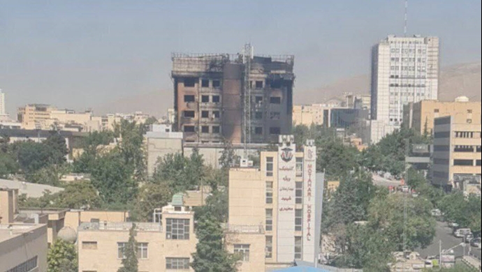 وضعیت ساختمان پلیس فتای تهران پس از حملات ارتش اسراییل