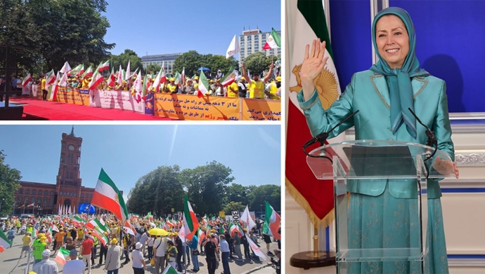 پیام خانم مریم رجوی به تظاهرات ایرانیان آزاده در برلین و استکهلم