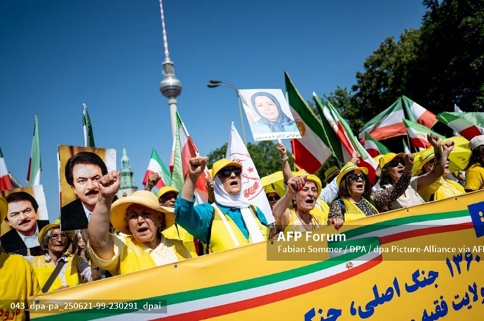 گزارش تصویری خبرگزاری فرانسه از تظاهرات ایرانیان آزاده در برلین