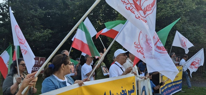 اسلو - دومین روز تظاهرات ایرانیان آزاده در اعتراض به اعدام جنایتکارانه مجاهدان خلق بهروز احسانی و مهدی حسنی - ۵مرداد ۱۴۰۴
