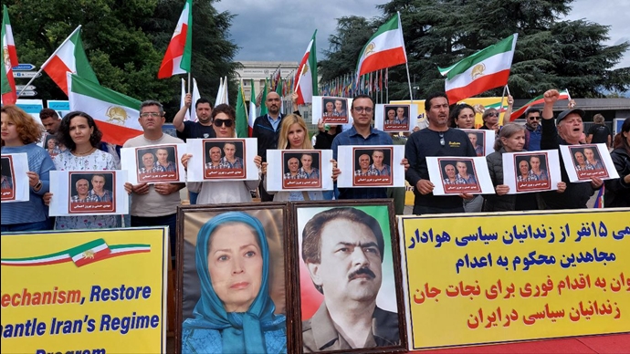 ژنو - میدان ناسیون - برگزاری آکسیون توسط ایرانیان آزاده به‌مناسبت سالگرد قتل‌عام سال۶۷