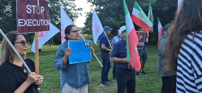 اسلو - دومین روز تظاهرات ایرانیان آزاده در اعتراض به اعدام جنایتکارانه مجاهدان خلق بهروز احسانی و مهدی حسنی - ۵مرداد ۱۴۰۴