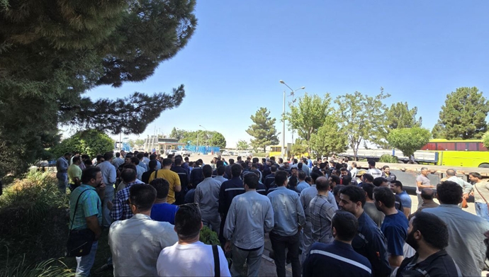 خراسان رضوی - تجمع اعتراضی کارگران فولاد - دوشنبه ۳۰ تیر ۱۴۰۴
