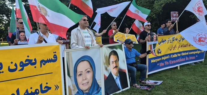 اسلو - دومین روز تظاهرات ایرانیان آزاده در اعتراض به اعدام جنایتکارانه مجاهدان خلق بهروز احسانی و مهدی حسنی - ۵مرداد ۱۴۰۴