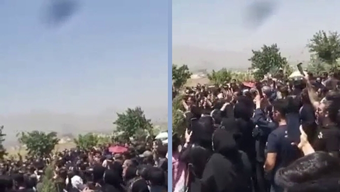 شعارهای «می کشم می‌کشم آن‌که برادرم کشت» در مراسم تشیع پیکرهای دو جوان در همدان
