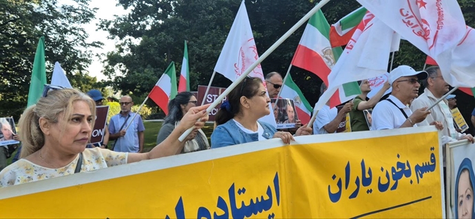 اسلو - دومین روز تظاهرات ایرانیان آزاده در اعتراض به اعدام جنایتکارانه مجاهدان خلق بهروز احسانی و مهدی حسنی - ۵مرداد ۱۴۰۴