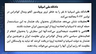 دادگاه ملی اسپانیا ۸نفر را به‌خاطر ترور پروفسور آلخو ویدال کوادراس در نوامبر ۲۰۲۳ محاکمه می‌کند