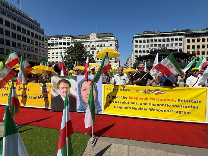 استکهلم - تظاهرات ایرانیان آزاده در همبستگی با قیام سراسری - ۲۸تیرماه