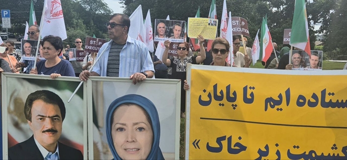 اسلو - آکسیون ایرانیان آزاده در اعتراض به اعدام جنایتکارانه بهروز احسانی و مهدی حسنی - ۵مرداد ماه
