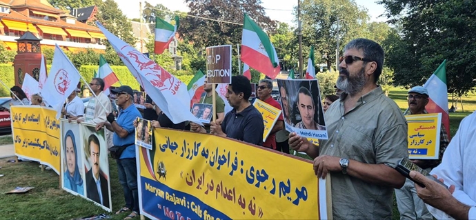اسلو - دومین روز تظاهرات ایرانیان آزاده در اعتراض به اعدام جنایتکارانه مجاهدان خلق بهروز احسانی و مهدی حسنی - ۵مرداد ۱۴۰۴
