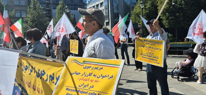 اسلو - تظاهرات ایرانیان آزاده در مقابل مجلس نروژ علیه اعدام زندانیان سیاسی - ۲۵ مرداد