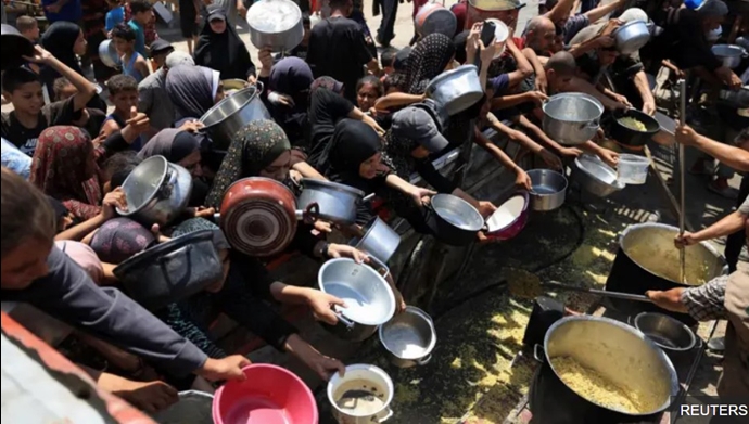 صف توزیع غذا در غزه