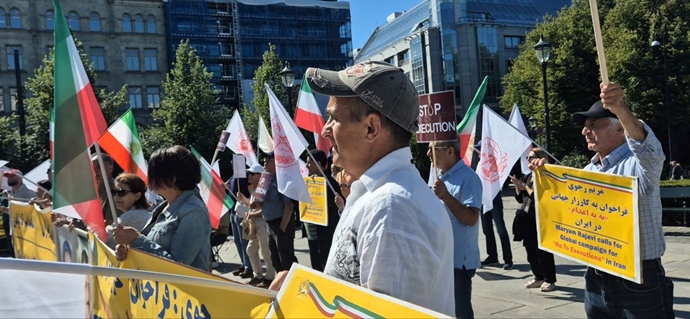 اسلو - تظاهرات ایرانیان آزاده در مقابل مجلس نروژ علیه اعدام زندانیان سیاسی - ۲۵ مرداد