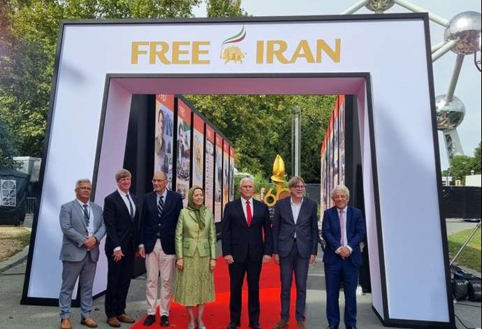 بروکسل - تظاهرات بزرگ ایرانیان در شصتمین سالگرد تأسیس سازمان مجاهدین خلق ایران