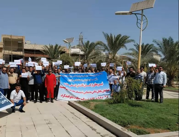 کارکنان نفت و گاز گچساران علیه پیمانکاران واسطه